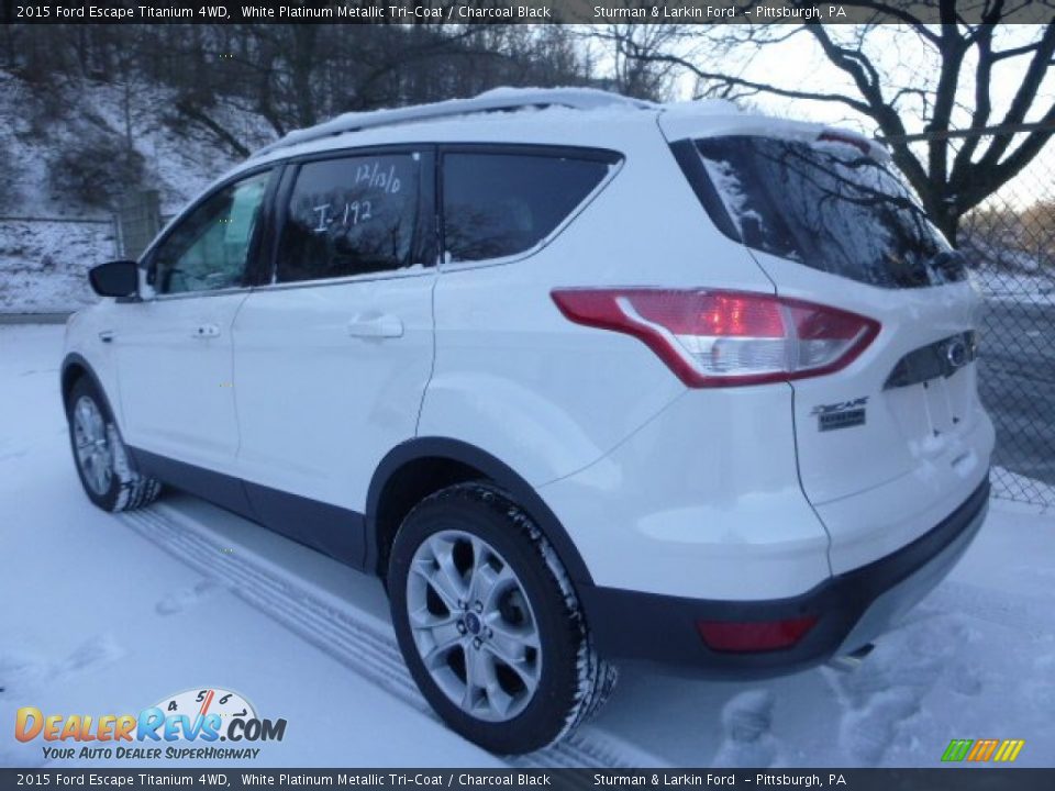 2015 Ford Escape Titanium 4WD White Platinum Metallic Tri-Coat / Charcoal Black Photo #5