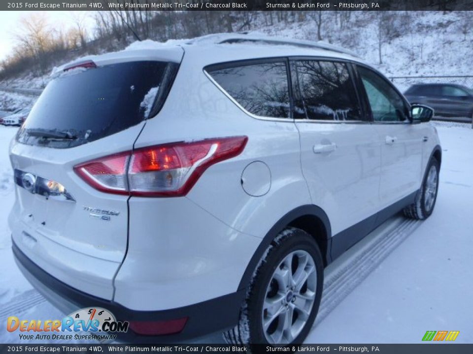 2015 Ford Escape Titanium 4WD White Platinum Metallic Tri-Coat / Charcoal Black Photo #7