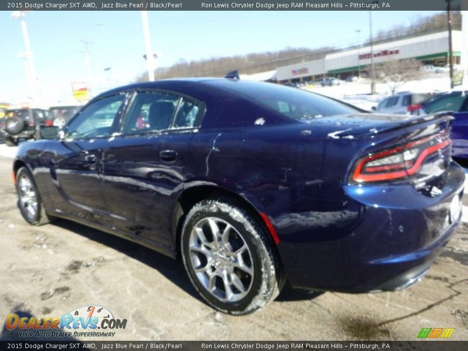 2015 Dodge Charger SXT AWD Jazz Blue Pearl / Black/Pearl Photo #3