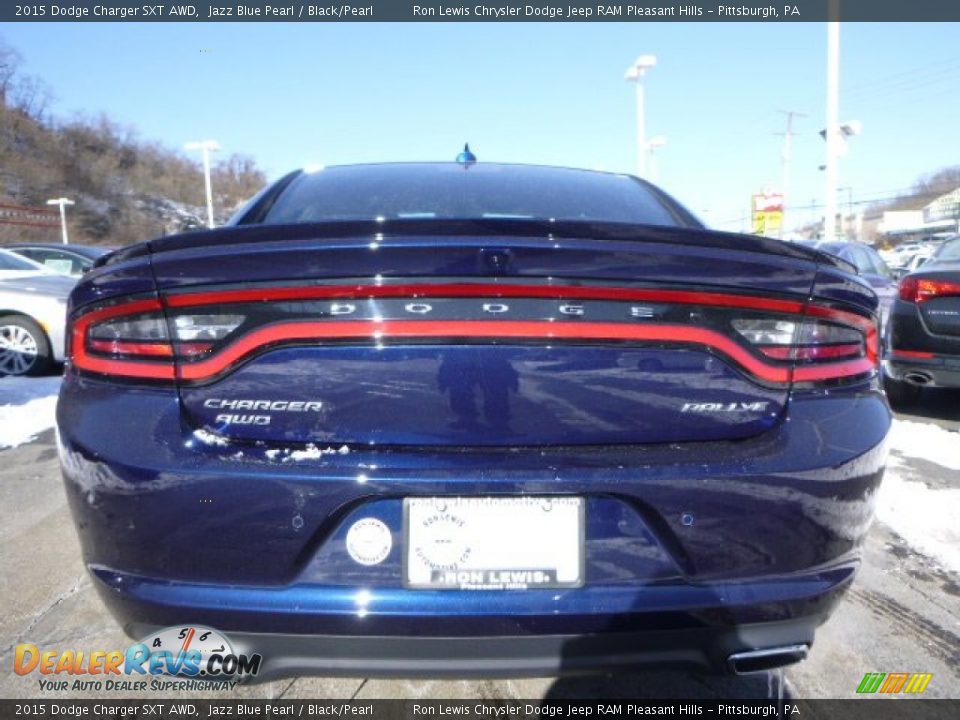 2015 Dodge Charger SXT AWD Jazz Blue Pearl / Black/Pearl Photo #4