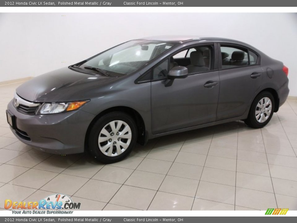 2012 Honda Civic LX Sedan Polished Metal Metallic / Gray Photo #3