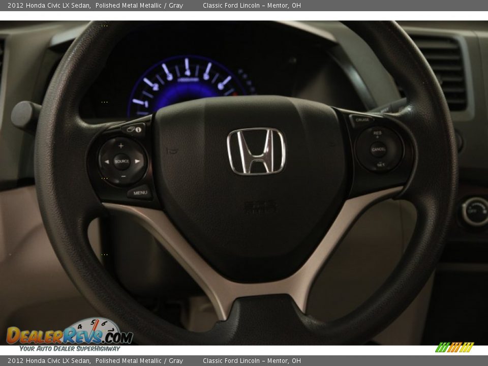 2012 Honda Civic LX Sedan Polished Metal Metallic / Gray Photo #6