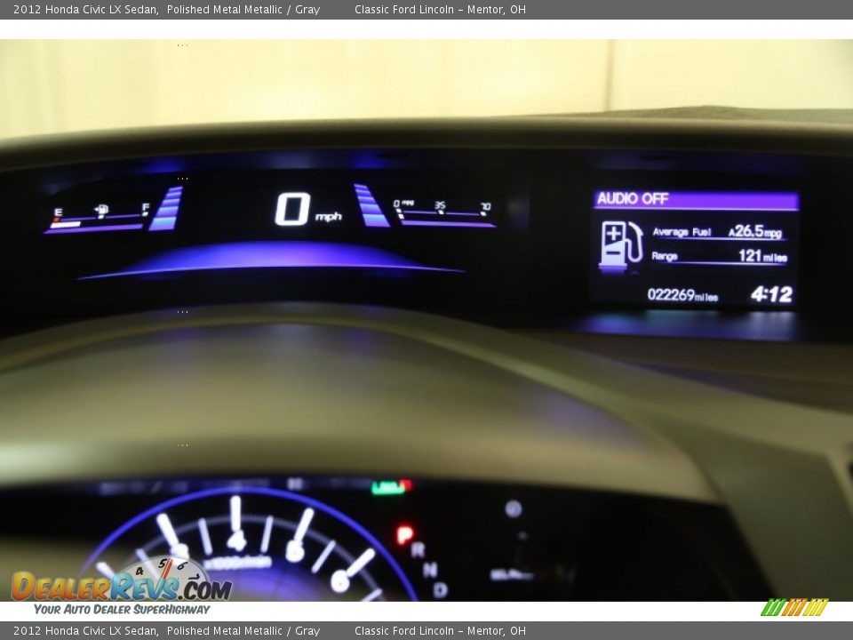 2012 Honda Civic LX Sedan Polished Metal Metallic / Gray Photo #9