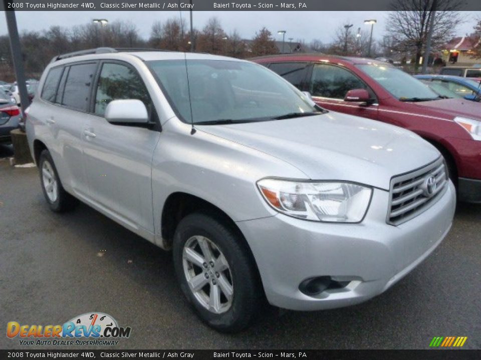 2008 Toyota Highlander 4WD Classic Silver Metallic / Ash Gray Photo #1
