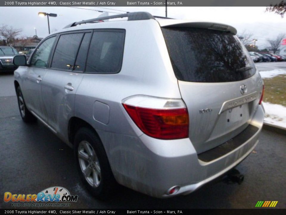 2008 Toyota Highlander 4WD Classic Silver Metallic / Ash Gray Photo #3
