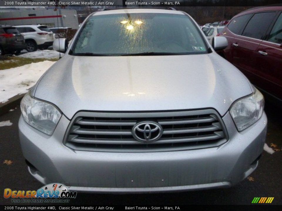 2008 Toyota Highlander 4WD Classic Silver Metallic / Ash Gray Photo #5