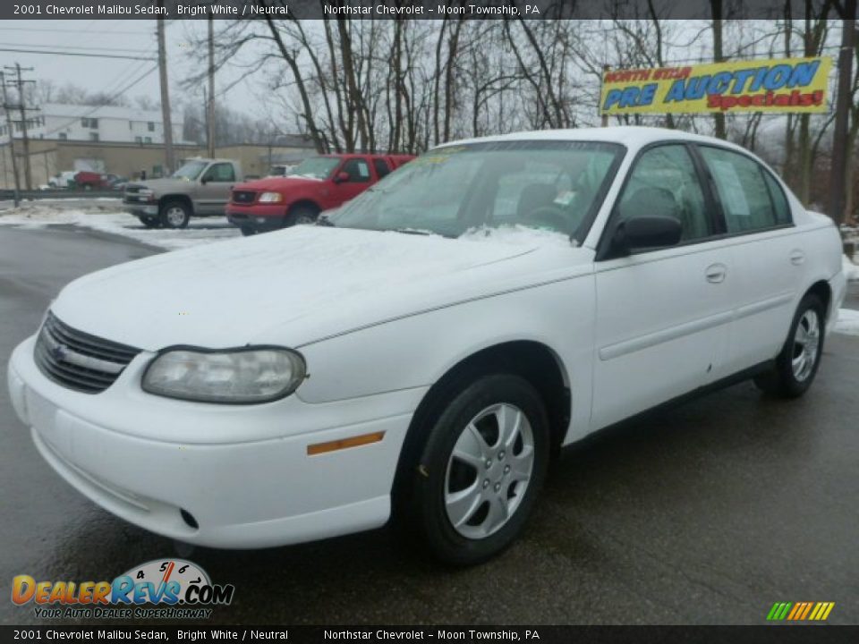 2001 Chevrolet Malibu Sedan Bright White / Neutral Photo #1