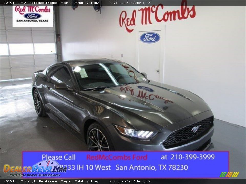 2015 Ford Mustang EcoBoost Coupe Magnetic Metallic / Ebony Photo #1