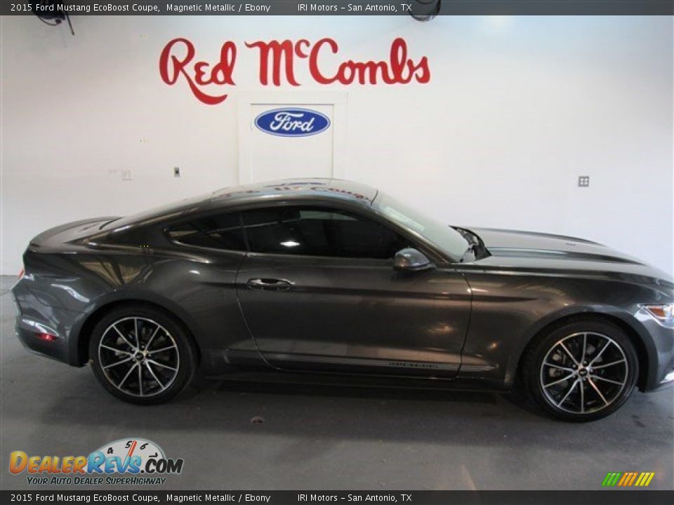 2015 Ford Mustang EcoBoost Coupe Magnetic Metallic / Ebony Photo #7