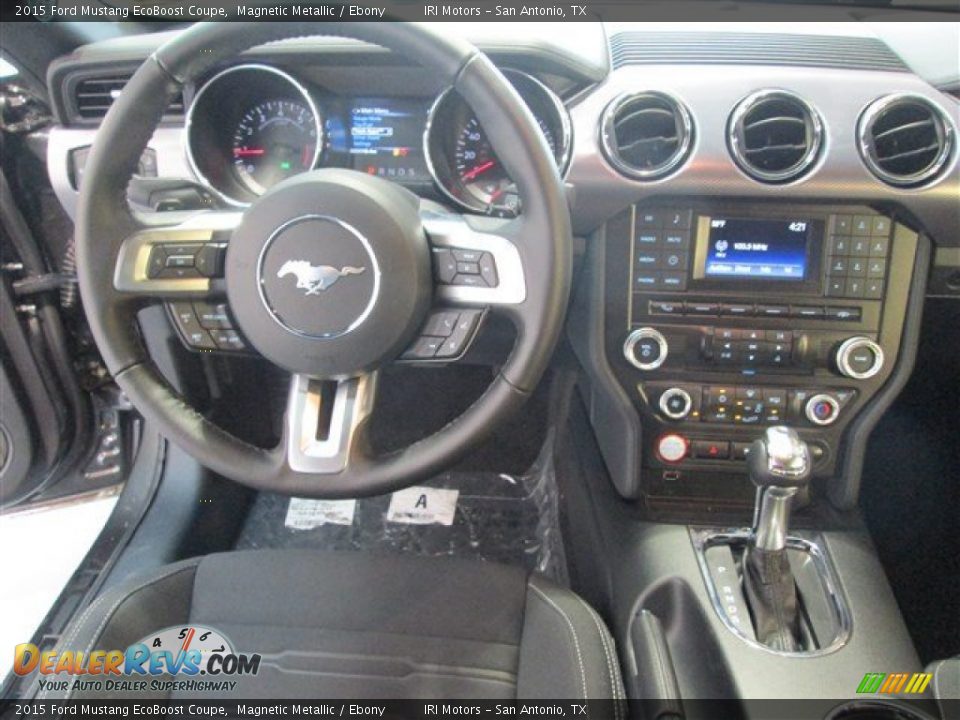 2015 Ford Mustang EcoBoost Coupe Magnetic Metallic / Ebony Photo #10