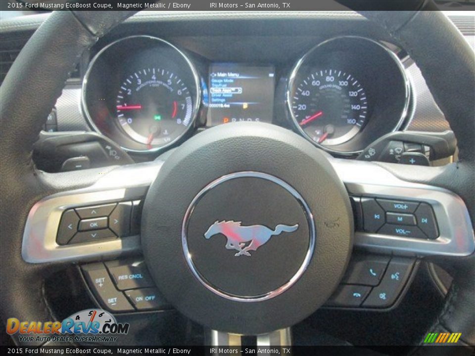 2015 Ford Mustang EcoBoost Coupe Magnetic Metallic / Ebony Photo #18