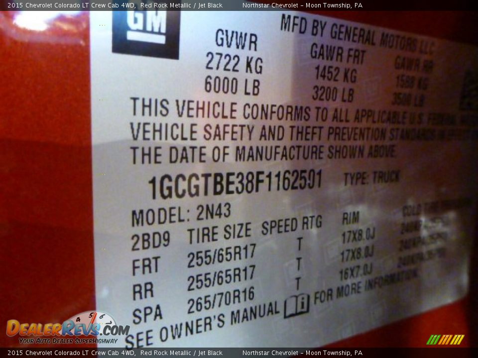 2015 Chevrolet Colorado LT Crew Cab 4WD Red Rock Metallic / Jet Black Photo #14