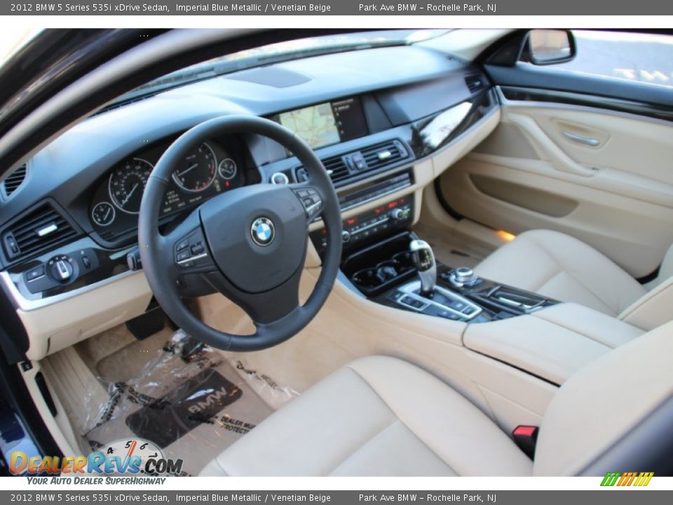 2012 BMW 5 Series 535i xDrive Sedan Imperial Blue Metallic / Venetian Beige Photo #10