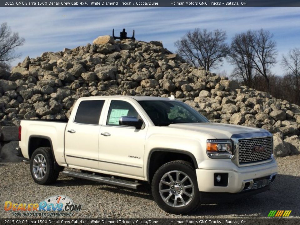 2015 GMC Sierra 1500 Denali Crew Cab 4x4 White Diamond Tricoat / Cocoa/Dune Photo #1