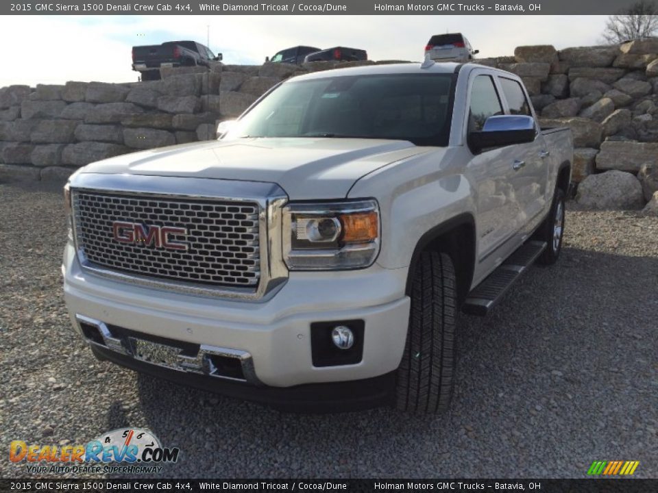 2015 GMC Sierra 1500 Denali Crew Cab 4x4 White Diamond Tricoat / Cocoa/Dune Photo #2