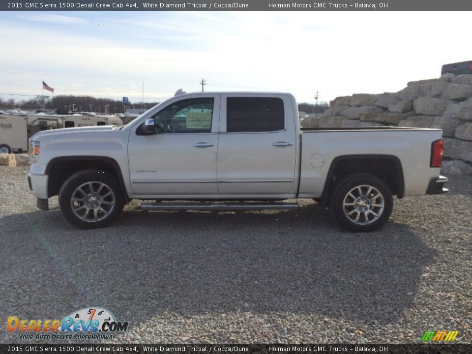 2015 GMC Sierra 1500 Denali Crew Cab 4x4 White Diamond Tricoat / Cocoa/Dune Photo #3