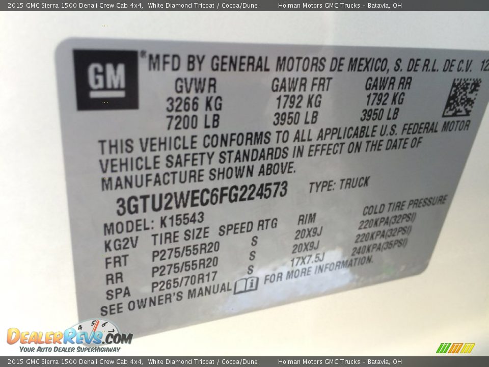 2015 GMC Sierra 1500 Denali Crew Cab 4x4 White Diamond Tricoat / Cocoa/Dune Photo #4