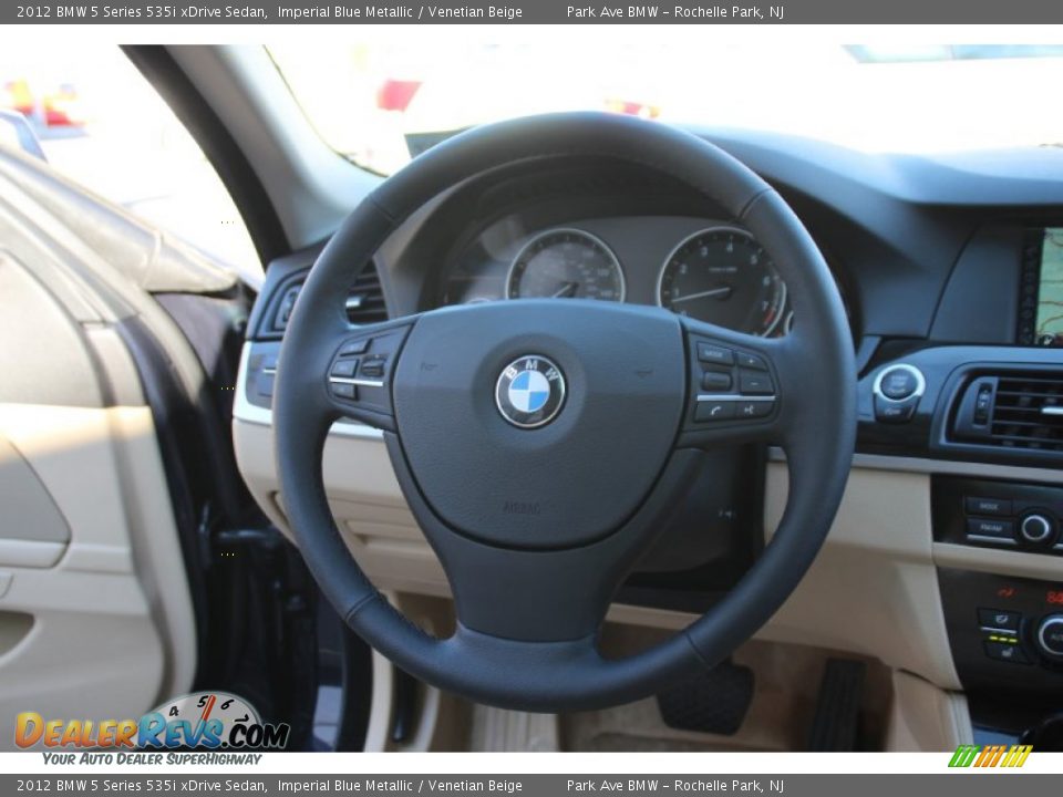 2012 BMW 5 Series 535i xDrive Sedan Imperial Blue Metallic / Venetian Beige Photo #18