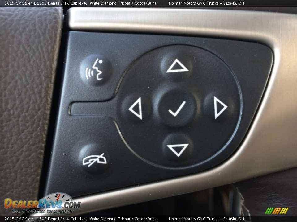 2015 GMC Sierra 1500 Denali Crew Cab 4x4 White Diamond Tricoat / Cocoa/Dune Photo #15