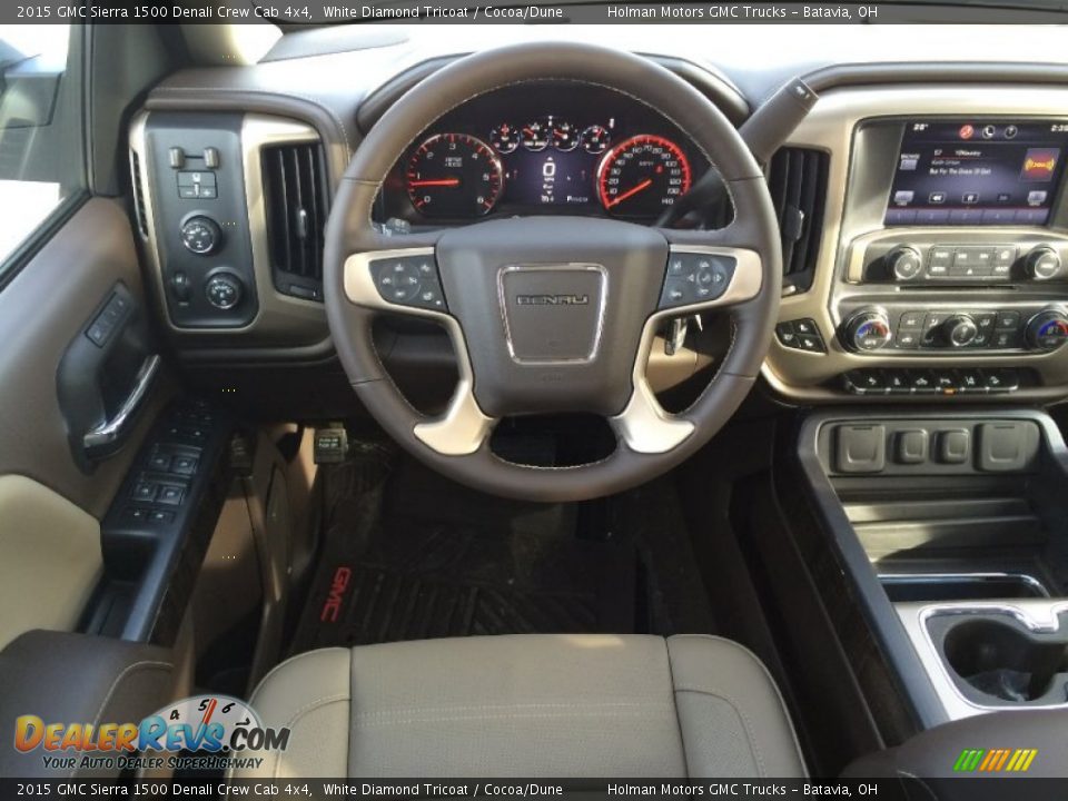 2015 GMC Sierra 1500 Denali Crew Cab 4x4 White Diamond Tricoat / Cocoa/Dune Photo #26