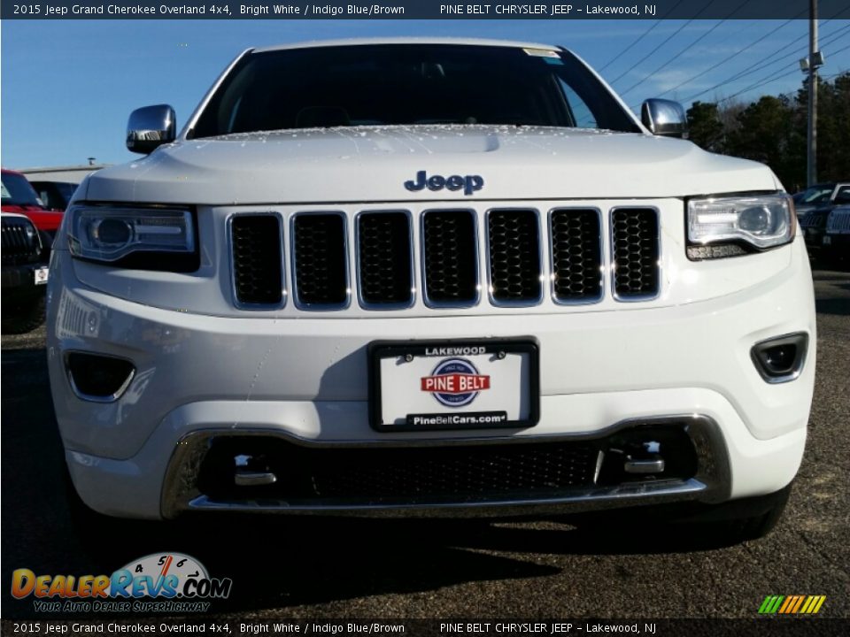 2015 Jeep Grand Cherokee Overland 4x4 Bright White / Indigo Blue/Brown Photo #2