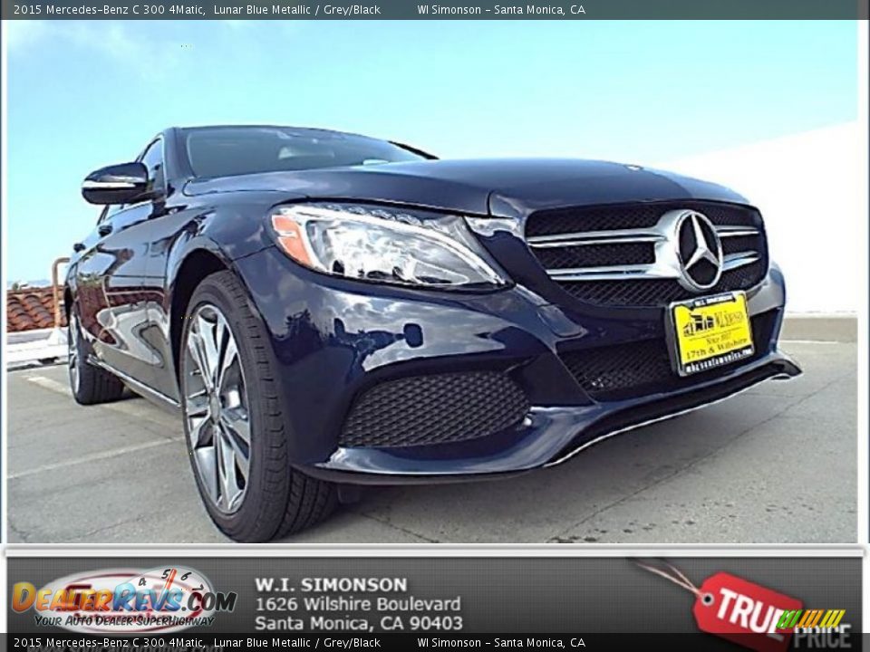 2015 Mercedes-Benz C 300 4Matic Lunar Blue Metallic / Grey/Black Photo #1