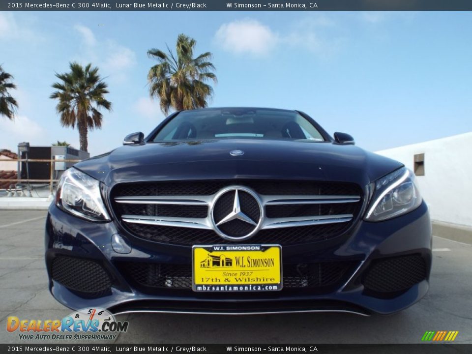 2015 Mercedes-Benz C 300 4Matic Lunar Blue Metallic / Grey/Black Photo #2