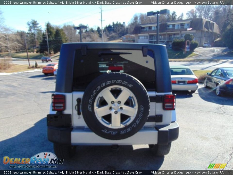 2008 Jeep Wrangler Unlimited Sahara 4x4 Bright Silver Metallic / Dark Slate Gray/Med Slate Gray Photo #4