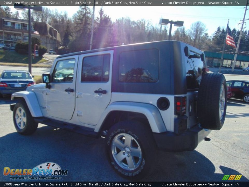 2008 Jeep Wrangler Unlimited Sahara 4x4 Bright Silver Metallic / Dark Slate Gray/Med Slate Gray Photo #5