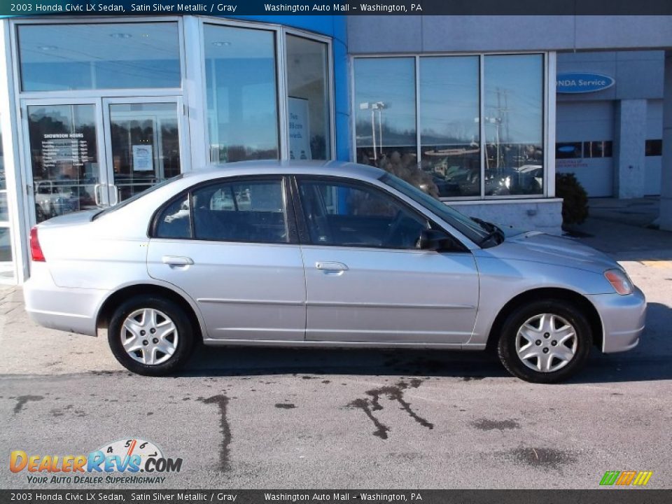 2003 Honda Civic LX Sedan Satin Silver Metallic / Gray Photo #2