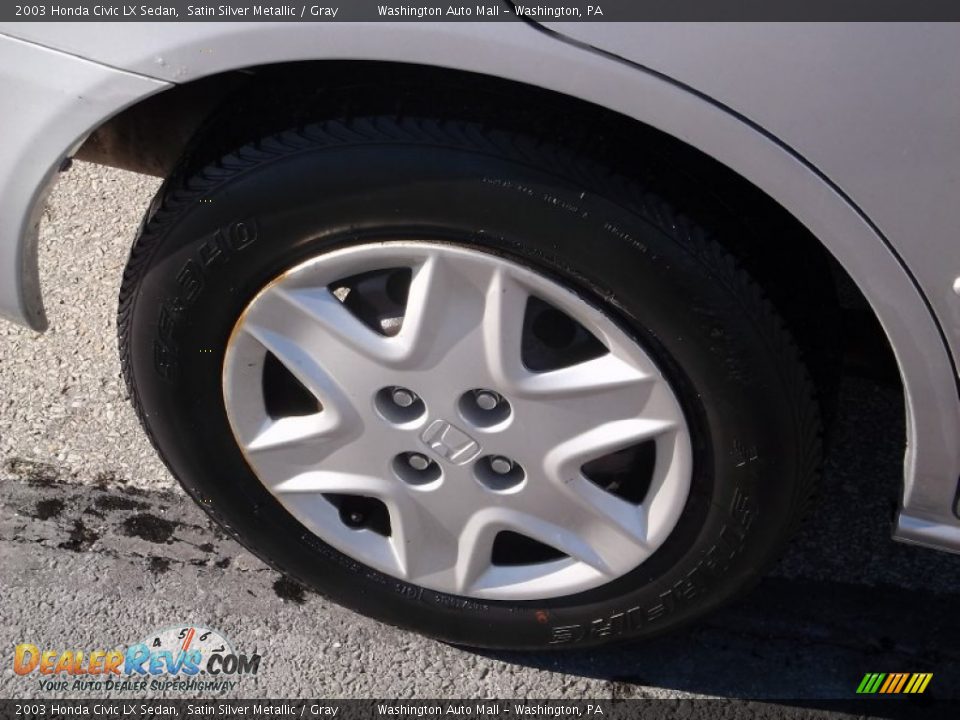 2003 Honda Civic LX Sedan Satin Silver Metallic / Gray Photo #3