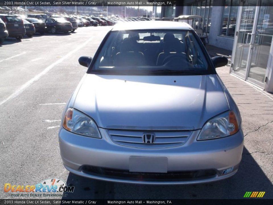 2003 Honda Civic LX Sedan Satin Silver Metallic / Gray Photo #4