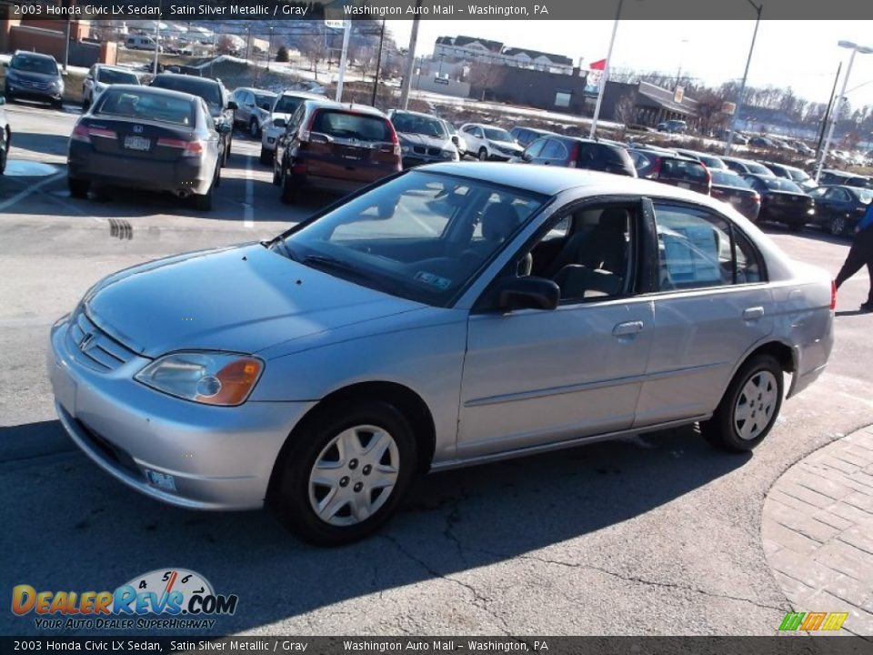 2003 Honda Civic LX Sedan Satin Silver Metallic / Gray Photo #5