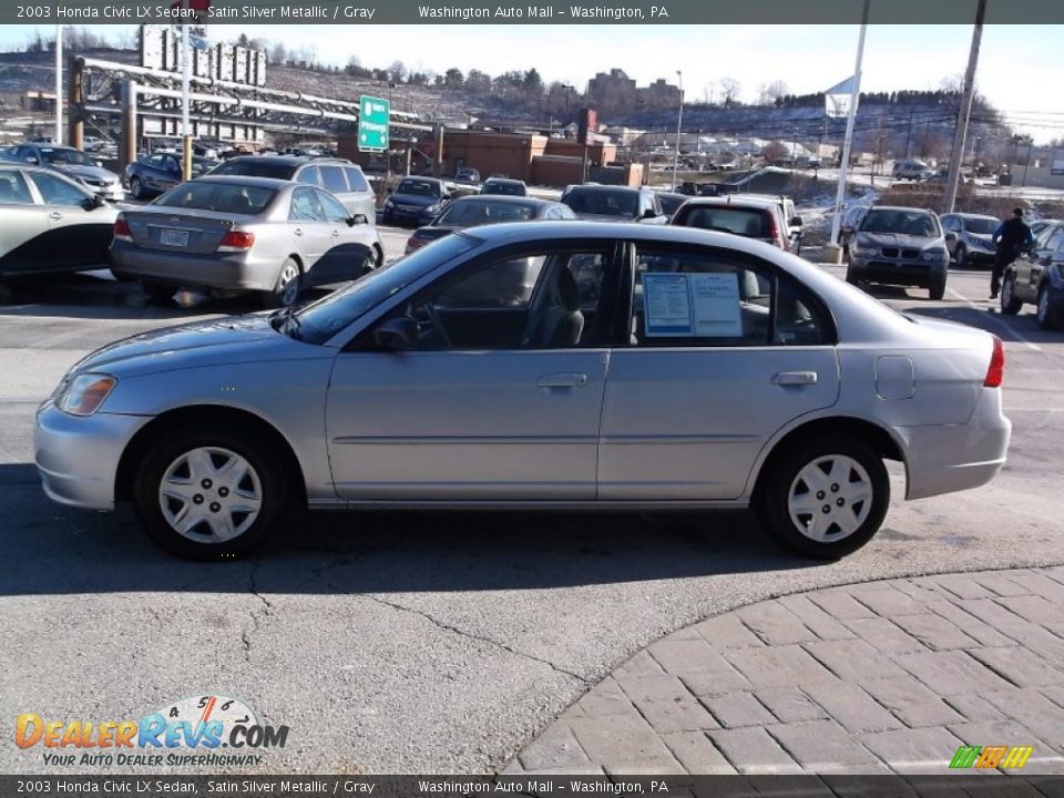 2003 Honda Civic LX Sedan Satin Silver Metallic / Gray Photo #6