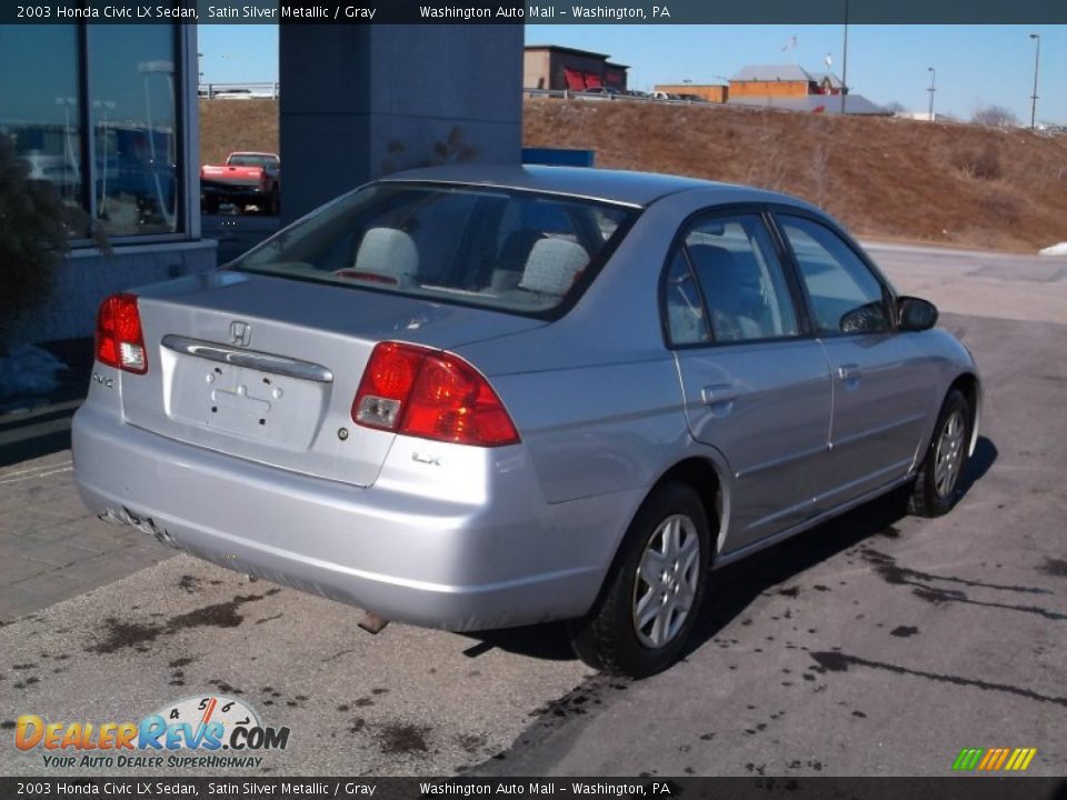 2003 Honda Civic LX Sedan Satin Silver Metallic / Gray Photo #8