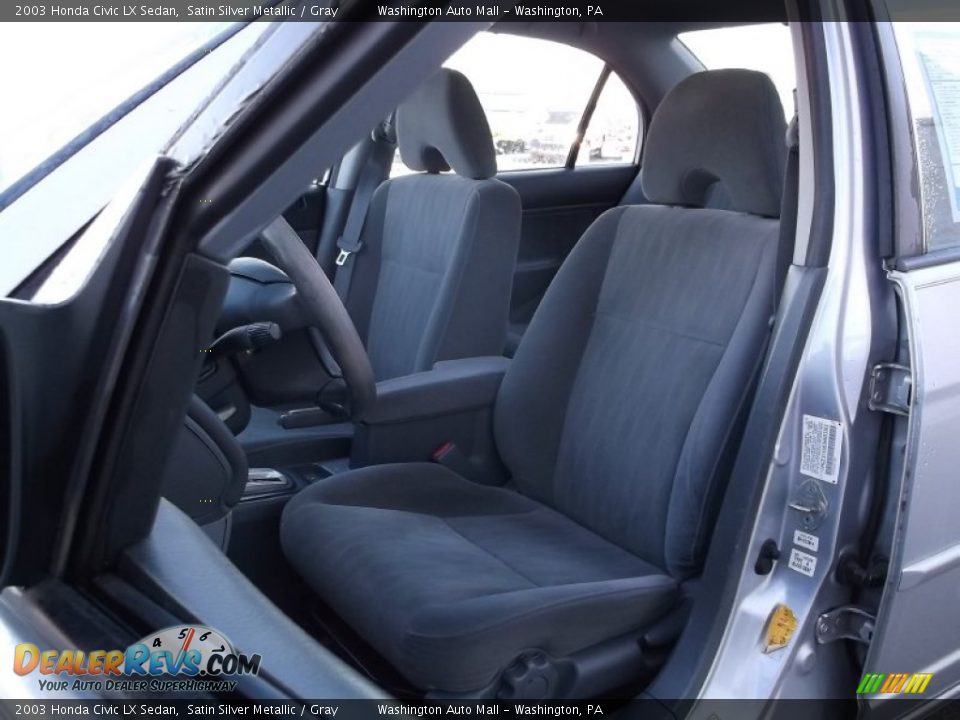 2003 Honda Civic LX Sedan Satin Silver Metallic / Gray Photo #12