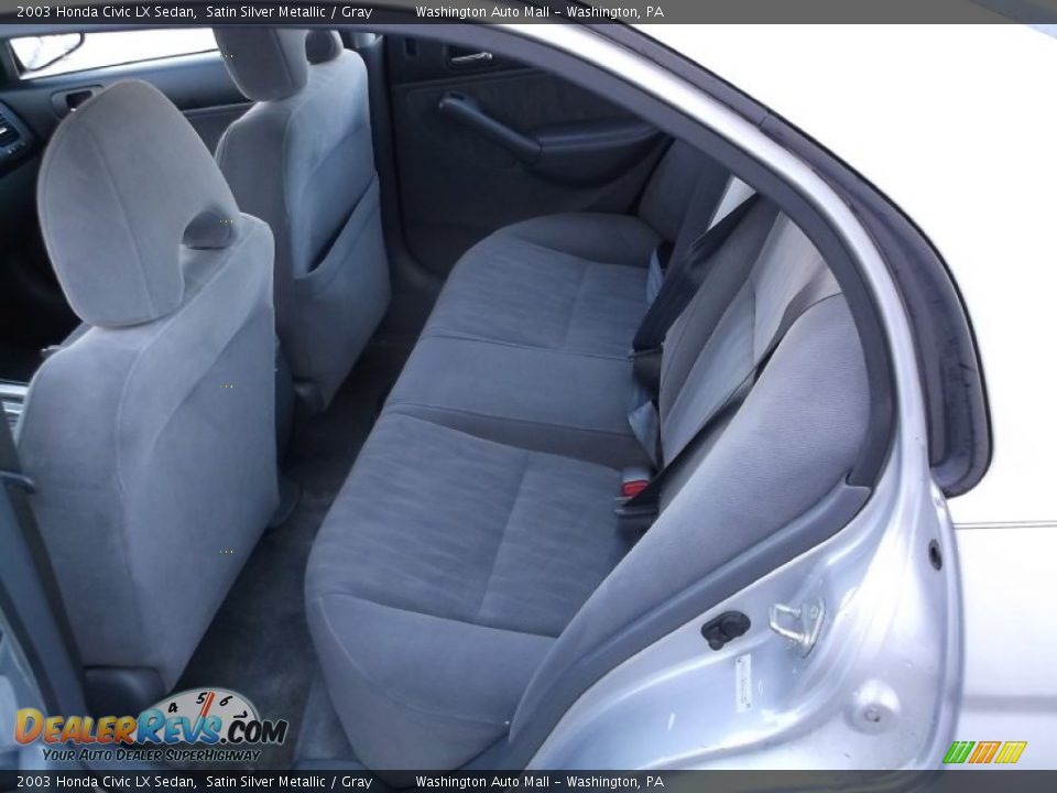 2003 Honda Civic LX Sedan Satin Silver Metallic / Gray Photo #16