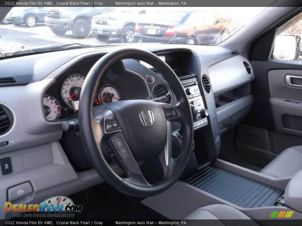 2012 Honda Pilot EX 4WD Crystal Black Pearl / Gray Photo #9