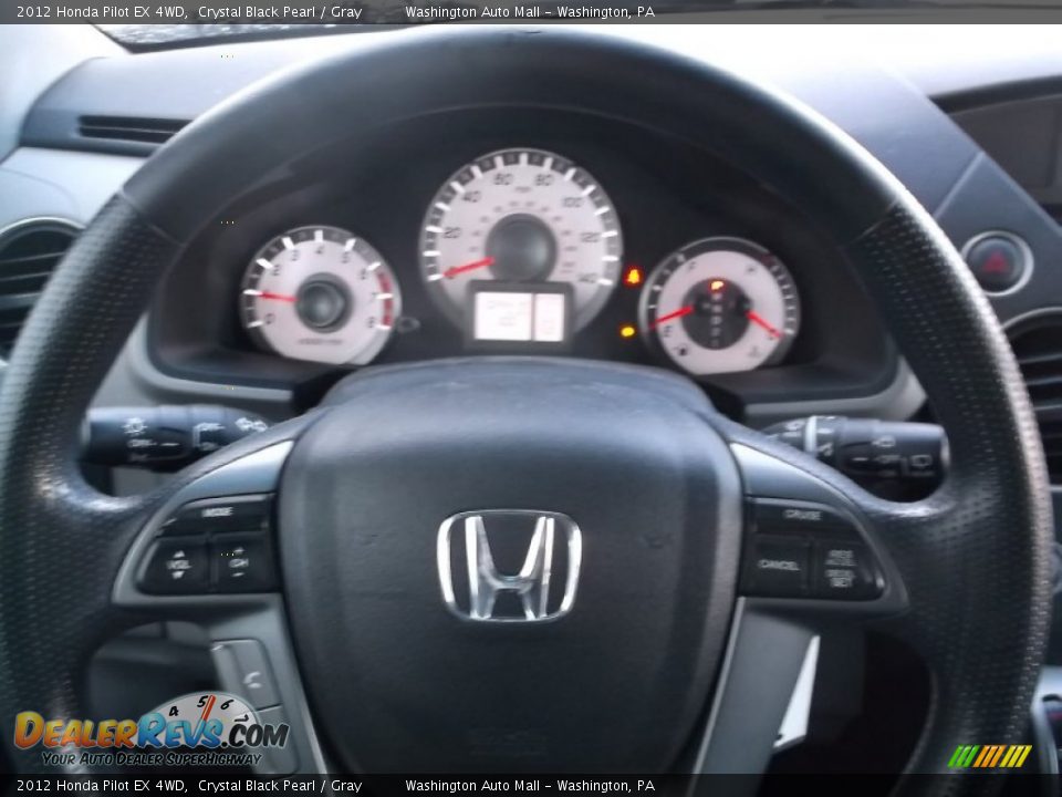 2012 Honda Pilot EX 4WD Crystal Black Pearl / Gray Photo #13