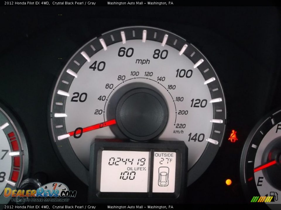 2012 Honda Pilot EX 4WD Crystal Black Pearl / Gray Photo #20