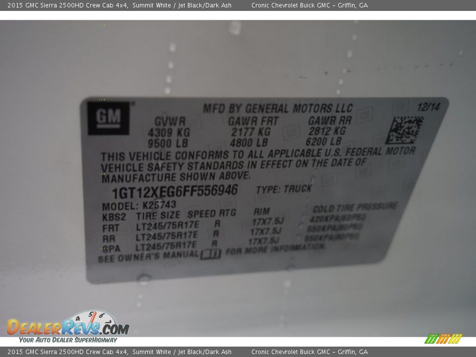 2015 GMC Sierra 2500HD Crew Cab 4x4 Summit White / Jet Black/Dark Ash Photo #16