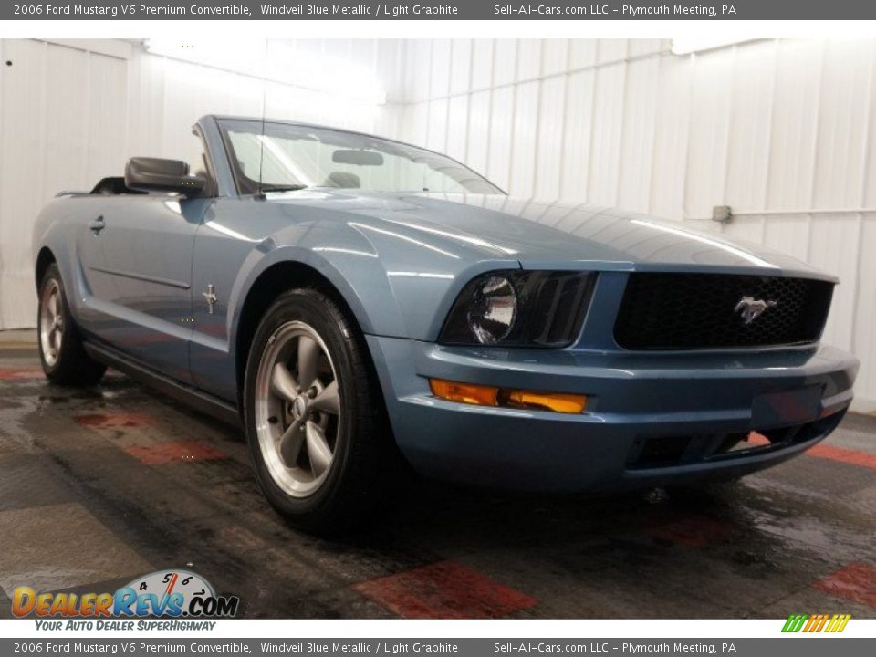 2006 Ford Mustang V6 Premium Convertible Windveil Blue Metallic / Light Graphite Photo #5