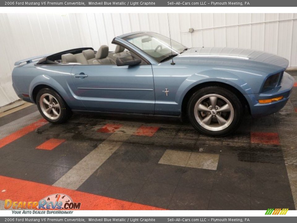 2006 Ford Mustang V6 Premium Convertible Windveil Blue Metallic / Light Graphite Photo #6