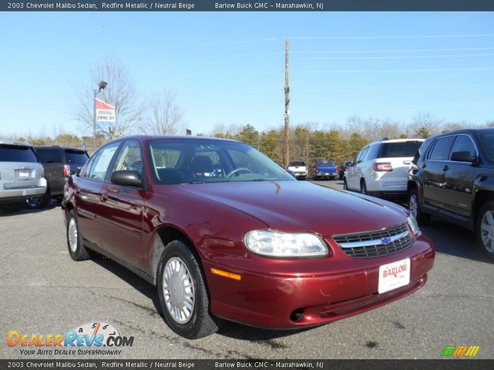 2003 Chevrolet Malibu Sedan Redfire Metallic / Neutral Beige Photo #1