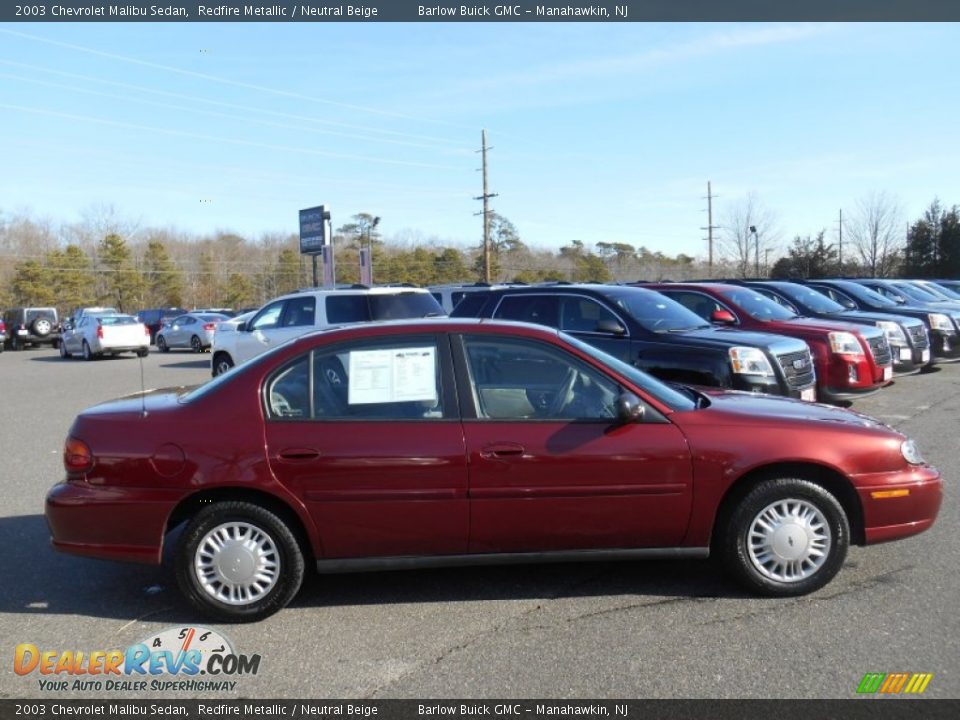 2003 Chevrolet Malibu Sedan Redfire Metallic / Neutral Beige Photo #3