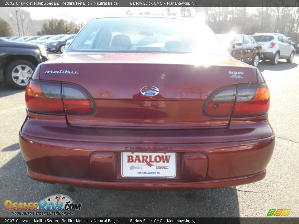2003 Chevrolet Malibu Sedan Redfire Metallic / Neutral Beige Photo #4