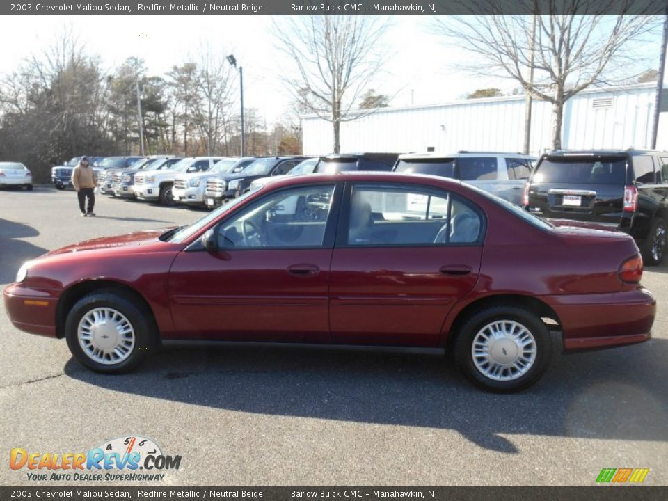2003 Chevrolet Malibu Sedan Redfire Metallic / Neutral Beige Photo #5