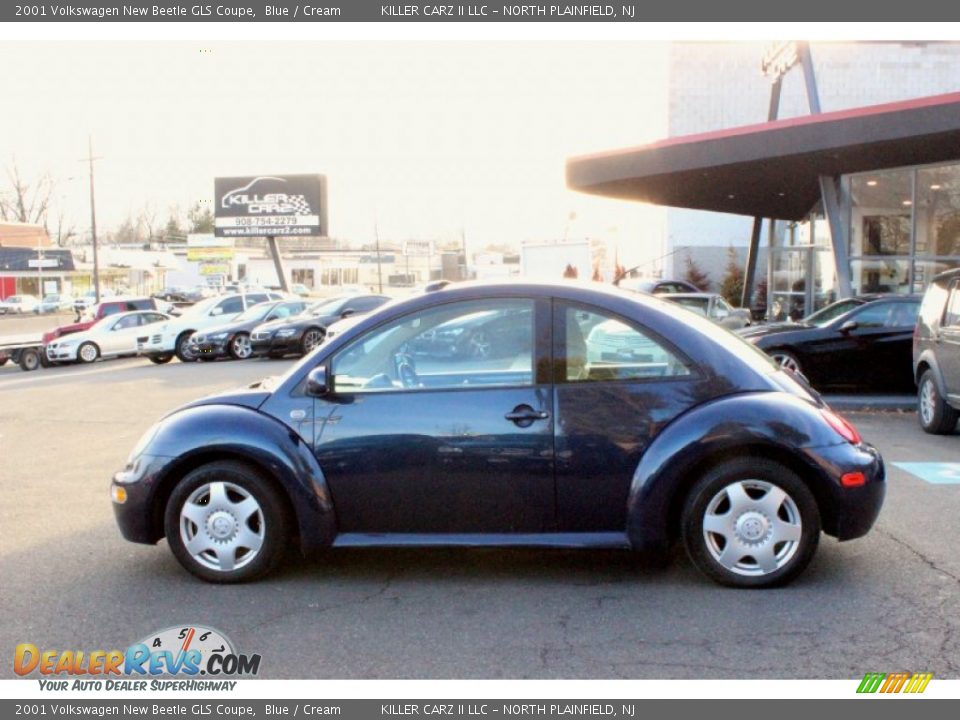 2001 Volkswagen New Beetle GLS Coupe Blue / Cream Photo #4