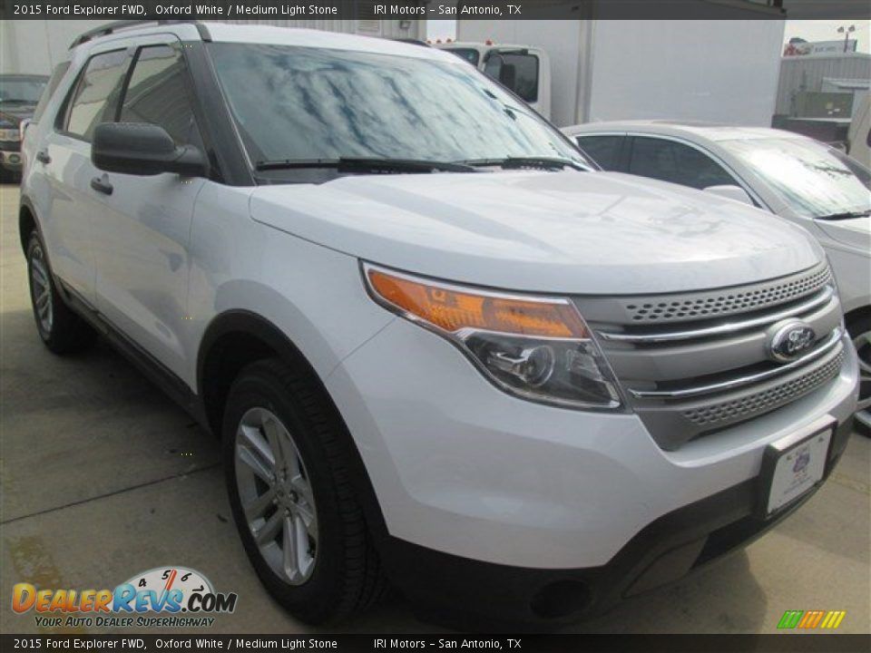 2015 Ford Explorer FWD Oxford White / Medium Light Stone Photo #1