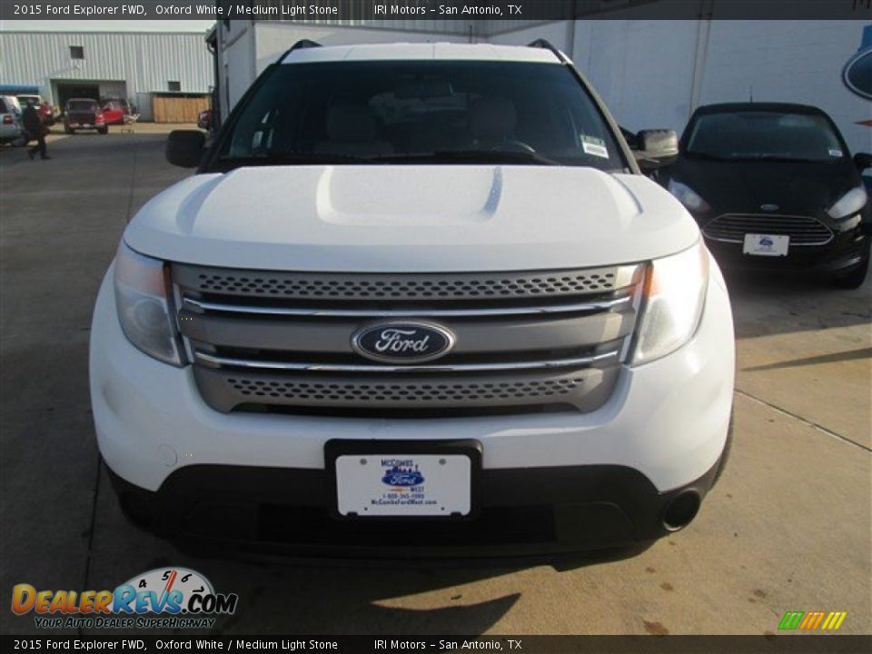 2015 Ford Explorer FWD Oxford White / Medium Light Stone Photo #6